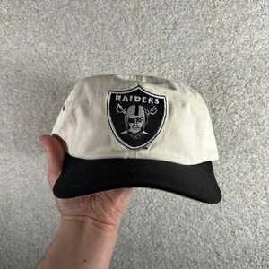 Vintage 90s Oakland LA raiders AJD white strap back hat cap